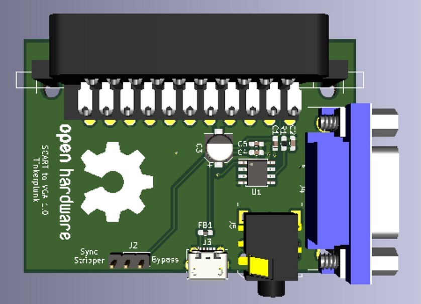 Tinkerplunk has made a SCART to VGA PCB